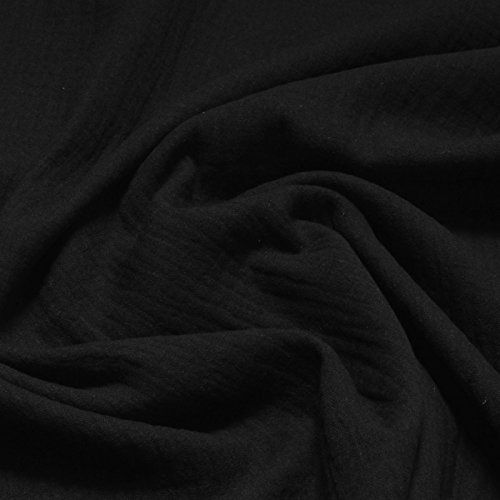 Stoff am Stück Stoff Baumwolle Musselin schwarz Double Gauze Gaze Windeltuch Spucktuch