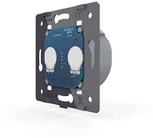 Glas Touch Lichtschalter Funkschalter Steckdosen Wechselschalter uvm in grau Luxus-Time Kompatibel mit LIVOLO Glasblenden (Modul: Serienschalter VL-C702)
