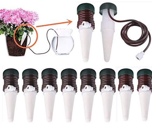 Auto Riego Sistema,Dispositivo de Riego por Goteo, Mioke 10PCS de Cerámica para Plantas Flores Interior Exterior