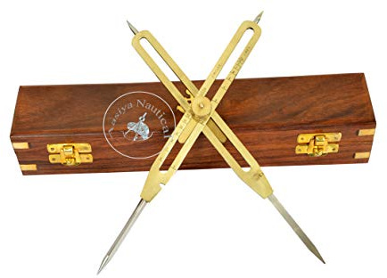 Artist Proportional Scale Divider Drawing Tool Professional 9” Long Solid Brass with Heavy Duty Steel Point with with Wooden Box an