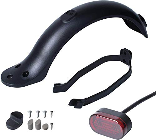 Schutzblech Hinten Kompatibel mit Xiao-mi M365 / M365 Pro Scooter mit Halterung und LED Rückleucht von Poweka