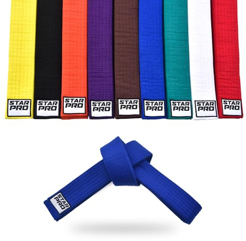 Starpro Martial Arts Grading Belt - 7 Stich Baumwolle - 9 Farben - Leichtes Design für Karate Judo Taekwondo Training und Wettkampf - 240cm 280cm 320cm
