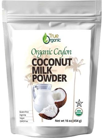 True Organic Coconut Milk Powder, 1 Lb | USDA & Kosher | Plant-Based Creamer for Coffee, Tea & Smoothies | Non-GMO, Gluten-Free | powdered coconut milk
