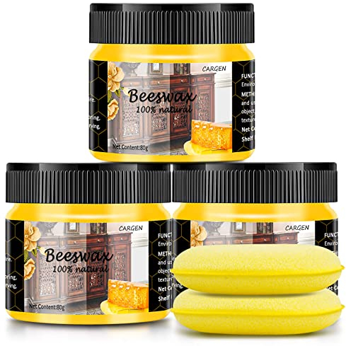 CARGEN 3 PCS Wood Seasoning Beewax Natural Beewax Traditional Wood Wax Multipurpose Beeswax Furniture Polish for Wood Cleaner and Polish Furniture Care