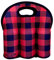 Koverz - #1 Neopren-isolierte Tragetasche für 6er-Pack, Bierflaschen, Six-Pack Tote – Buffalo Plaid
