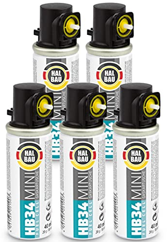 5 Stk. Gaskartusche für Stiftnagler gasbetriebene, Fuel Cel, 80mm / 20g | Ersatzgas für Gasnagler, HB34