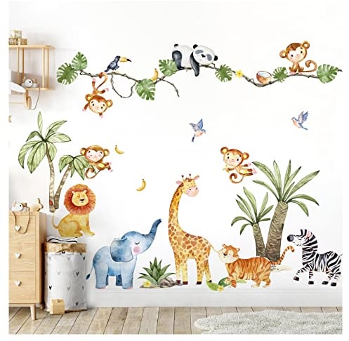 Grandora XXL Wandtattoo Dschungel Tiere Wandsticker Kinderzimmer Deko DL801-5