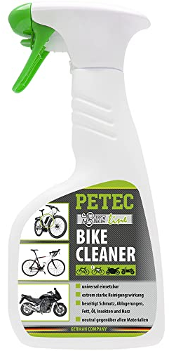 PETEC Fahrrad Reiniger Bike Cleaner 500 ml Sprühflasche Putzmittel. E Mountainbike Fahrradreiniger Motorrad Pflege Allzweckreiniger Spray. EBike Reinigung alle Rahmen & Felgen Shampoo 60150