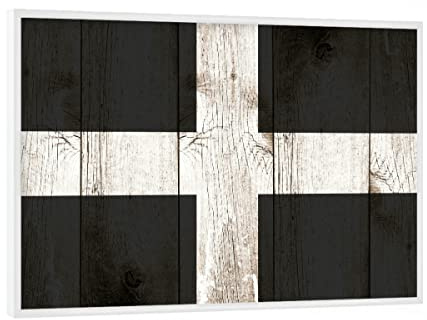 artboxONE Poster mit weißem Rahmen 18x13 cm Reise Cornwall Flag - Bild Flagge England englische