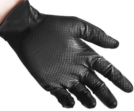 klp Reflexx N85B Guanto nitrile grip alto spessore colore Nero 50 pz box nuovo prodotto (L)