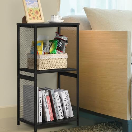 Supporto per giradischi per giradischi in vinile con 3 livelli per giradischi da tavolo in vinile con tavolino portaoggetti per soggiorno, camera da letto, ufficio, nero