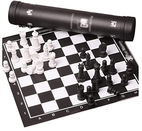 JGATW Schach Schachbrettspiel Reise-Schachspiel, 20 * 20 Zoll High-End-Schachbrett Aus Leder, Tragbares Schachspiel International Schach