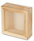 BAS Spardose Holzspardose zum Basteln und Dekorieren Geldgeschenk Sparbüchse Holz-Rahmen mit Sichtfenster,Bilderrahmen zum Befüllen (Mini Quadrat), Natur, Einheitsgröße