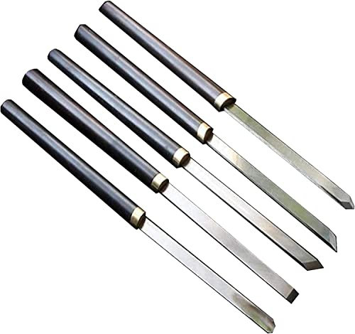 OITTo HSS-Drehmeißel-Set, Holzmeißel-Sets 5-teilige Drehmeißel für Holzschnitzereien, Wurzelschnitzereien, Möbelschnitzereien