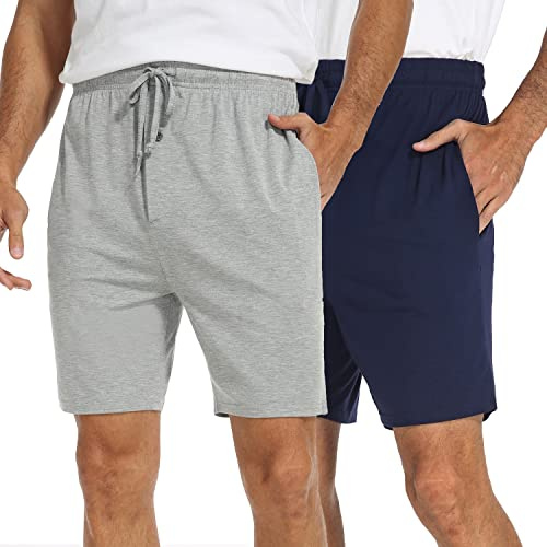 North Bund Pantaloni Pigiama Da Uomo Corto Casual Casa Abbigliamento Relax Comodi Elastici Pantaloncini Leggero Tuta Con Laterali Tasche Sciolti Coulisse Estate Autunno Da Notte Yoga XXL