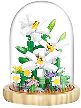 NOOLY Flower Building Blocks with Platic Cover for Home and Office Decoration KLJMH-01 (Lilies)