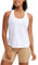 CRZ YOGA Damen Sport Tank Top Racerback Fitness Gym Top Baumwolle Oberteile Locker Atmungsaktiv Ärmellos Tops Weiss 38