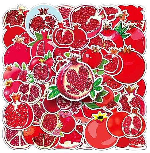 Bric Dodo 50 Stück Früchte Granaten Aufkleber Auto Laptop Telefon Gitarre Skateboard Motorrad Fahrrad Früchte Stickers Set Vinyl Wasserdicht Aesthetic Aufkleber für Jugendliche Kinder Erwachsene