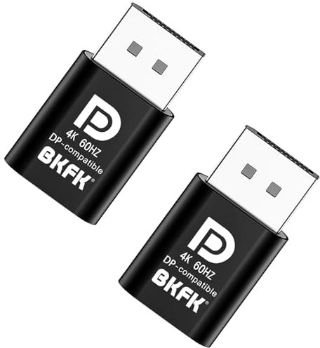 BKFK Enchufe simulado HDMI 4K – Emulador de pantalla de monitor virtual, adaptador de pantalla sin cabeza soporta hasta 3840 x 2160 @ 60 Hz, emulador DVI EDID de 1080 @ 120 Hz (DP-4K-2P)