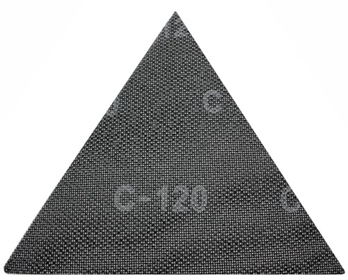 25 Stück Klett Schleifblätter Schleifscheiben Schleifgitter Schleifpapier Dreieck 290 x 250 mm für Deckenschleifer Trockenbauschleifer Scheppach DS210, DS930 (Körnung 60)