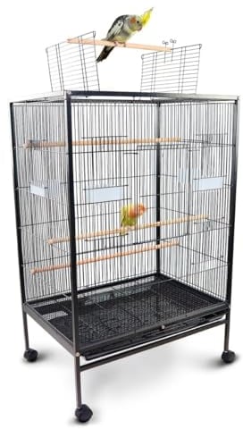 Mobiclinic® Pets, Vogelkäfig, Nymphe, Transporträder, Bremsen, Öffnung nach Oben, Herausnehmbares tablett, 8 türen, Großformat, 95x43x61, 5 cm, Futterstellen, Tränken, Sitzstangen, Ruhebarsch