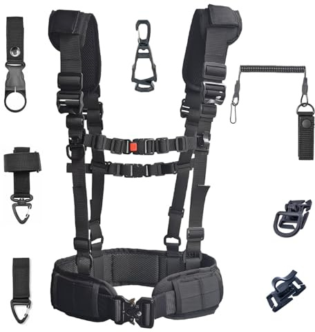 GEEWIN Taktische Gürtelkombination mit Rigger's Heavy Duty Gurtpolster & Schultergurt Expedition Full Kit 8-in-1 (schwarz)