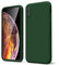 oakxco for iPhone X Case/iPhone 10 Xs Phone Case Liquid Silicone, Thin Slim Soft Rubber Gel TPU Plain Simple Cover for Women Girl Cute, Matte Solid Color, Dark Green