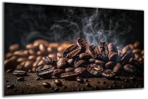 DARO Design - Wand-Bild auf 6mm HDF 84x56 cm Kaffee Bohnen Rösten - Wand-Deko Bilder Geschenk