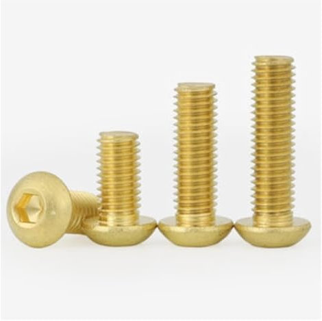 5-10 teile/los M2 M2.5 M3 M4 M5 M6 M8 ISO7380 Messing Linsenkopfschraube Messing Kopfschrauben (Color : 25mm, Size : M4 (10Pcs))