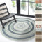 Floordirekt Outdoor Teppich rund wetterfest & UV beständig für Terrasse, Balkon oder auch für Küche & Wohnzimmer Robustes, flachgewebtes kurzflor waschbarer Wohnzimmerteppich Ø 120cm Zoe Blau