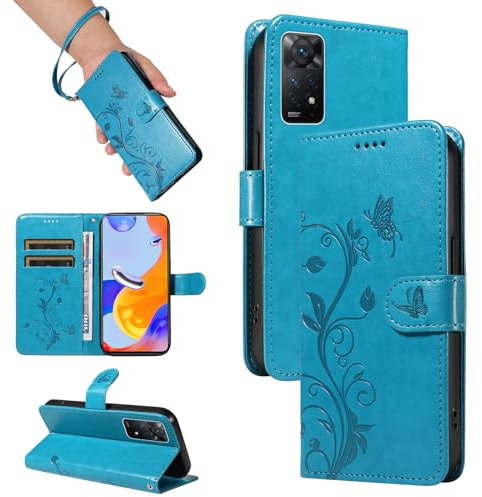 SRISHP Cover per Redmi Note 11 Pro 4G / 5G / Redmi Note 12 Pro 4G, Magnetica Cover a Libro con Slot per Schede, Custodia in PU Pelle Portafoglio per Redmi Note 11 Pro 4G, Blu