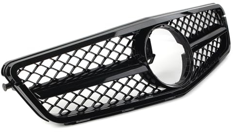 VIDOJI Auto Kühlergrill Für Mercedes Für Benz W204 C-Klasse C300 C350 C200 C250 2008–2016 Glänzend Schwarz ABS C63AMG Style Grill Mit Emblem, XFOZBH9