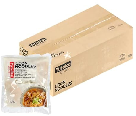 Yutaka Japanese Style Fresh Thick Chewy Udon Noodles for Stir Fry or Noodle Soup 200g (Pack of 10)