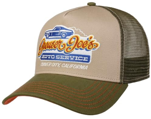 FWS Greaser Joe's Trucker Cap Basecap Baseballcap Truckercap Meshcap Herren - Snapback, mit Schirm, Schirm Sommer Frühling-Sommer - One Size Oliv