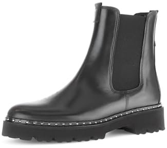 Gabor Damen Chelsea Boots, Frauen Stiefeletten,Best Fitting,uebergangsschuhe,uebergangsstiefel,Schlupfstiefel,schwarz(Altsilber),40.5 EU / 7 UK