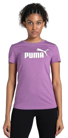 Puma Unisex ESS No. 1 Logo Heather Tee T-Shirts, Wild Berry Heather,
