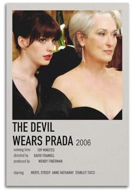 The Devil Wears Prada Posterdruck, Wandkunst, Dekor, Raumdekoration, Leinwandposter, ästhetisches Poster für Schlafzimmer, Wohnzimmer, Wände, 30 x 45 cm, ungerahmter Stil