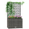 DecHome - Fioriera con Grigliato per Rampicanti con 2 Vasi in Acciaio e Rattan PE 57x30x107 cm, Grigio