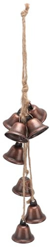 Hängende Glockendekoration, Metall-Türglocken-Ornament mit 8 Vintage-Glocken, Feng Shui-Glockendekoration mit Hanfseil, Dekorative Haushalts-Windglocke für Wand, (Dunkle