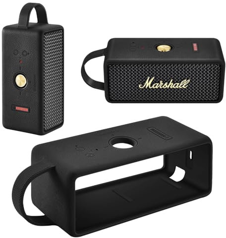 Yaowanguan Silicone Case for Marshall Emberton III Portable Bluetooth Speaker,Emberton 3rd Portable Travel Sleeve Protective Skin Carrying Cover(Black)