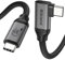 Silkland Cable USB C 3.2 Gen2×2 90 Grados 1M, 20Gbps Cable de Datos USB Tipo C a Tipo C, Carga Rápida PD3.1 240W 48V/5A, Vídeo 5K/4K@60Hz para MacBook Pro, iPad Pro, Dock, PSSD, iPhone 16 15, Monitor