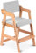 Seggiolone Pappa in Legno, Sedia da Bambini per Studio e Mangiare, Altezza Regolabile da 35 a 51 cm, Carico da 70KG, per Bambini 8+ Mesi, 48 * 46 * 78 cm - Rosa
