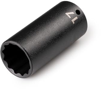 TEKTON SID03317 - Llave de vaso de impacto de 12 puntos de profundidad de 1/4 pulgadas x 17 mm