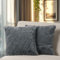 Paco Home 2er Set Boho Kissenbezug Wohnzimmer Kissen Aesthetic Kopfkissen Schlafzimmer Kissenhülle Einfarbig Waschbar, Farbe:Anthrazit, Sets:2pcs-Set