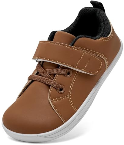 IceUnicorn Chaussures pieds nus pour enfants - Baskets pour garçons et filles - Chaussures de marche pieds nus - Chaussures de trail minimalistes pour tout-petit, marron foncé, 33 EU