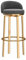 TISTIK Tabouret de Bar de comptoir de 65 cm avec Dossier et Repose-Pieds, pivotant à 360°, Hauteur dorée, Chaise Ronde Moderne pour Petit-déjeuner, Salle à Manger, Pieds en métal