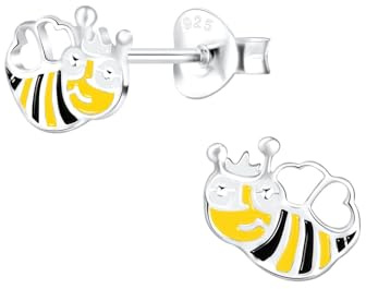Monkimau Mädchen Ohrringe Biene | Ohrstecker aus 925 Sterling Silber | Kinderohrringe hypoallergen