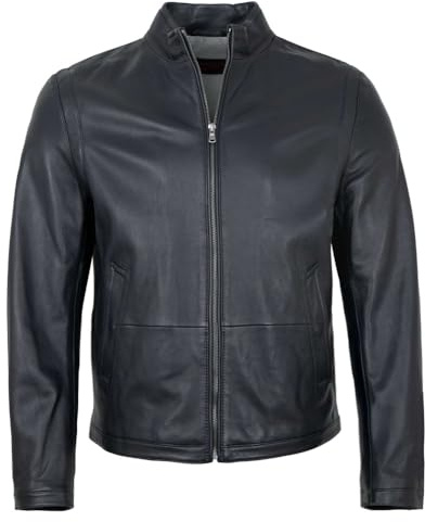 MADDOX - Herren Echtleder Lederjacke Lammnappa dunkelblau