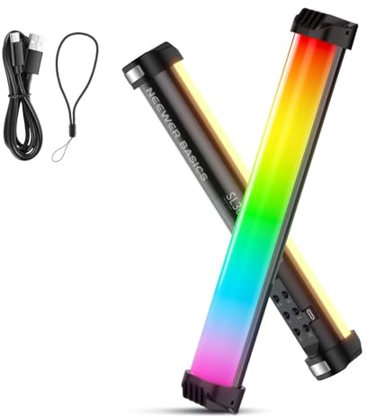NEEWER Basics 12 Magnetic RGB Light Wand, CRI95 Dimmable 8W LED Handheld Video Tube Lighting Stick with 51 RGB Modes, 2000mAh Battery for YouTube TikTok Camera Streaming Studio Video Recording, SL30
