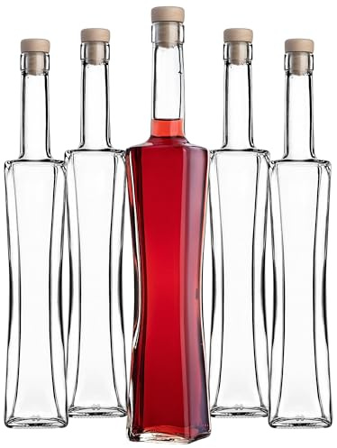 KADAX 50er Set Glasflaschen 500ml mit Korken – Leere Flaschen zum Befüllen für Likör, Schnaps, Öl & Essig, ideal zum Verschenken, Refillable Glass Bottles